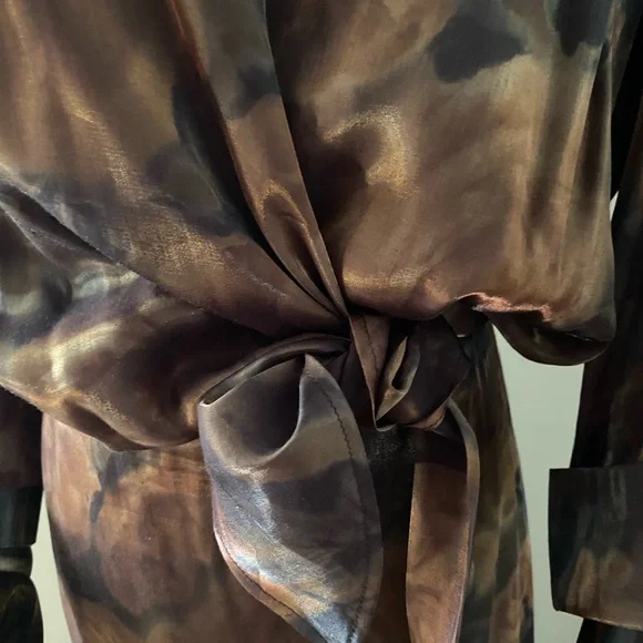 Elegant Formal Evening Wrap Top with Full Length Skirt Sz 12 Brown/Bronze Laura - Picture 9 of 11